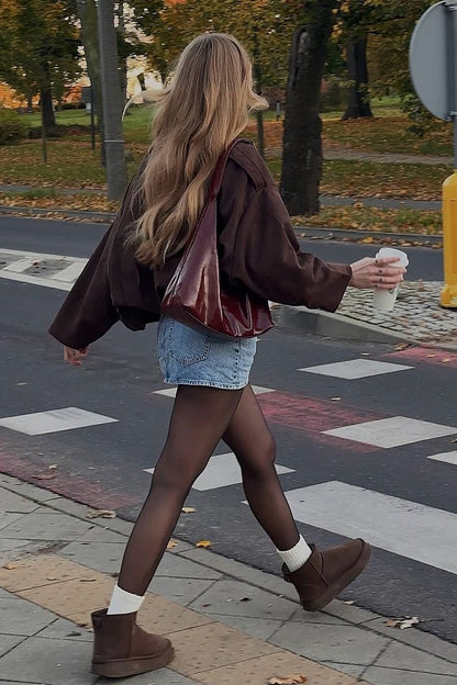 HeatHug Fleece Tights Honey Tan