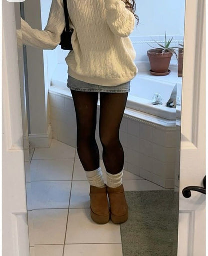 HeatHug Fleece Tights Honey Tan